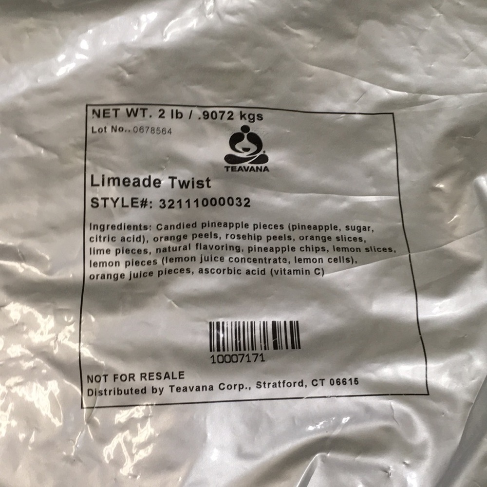 2lb bag of Teavana Limeade Twist